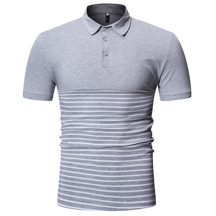 Polo de rayas de manga corta para hombre 100% algodón