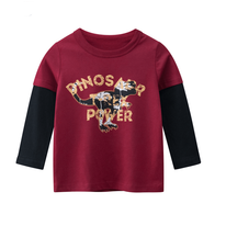 Camisetas impresas de manga larga contraste de moda para niños 
