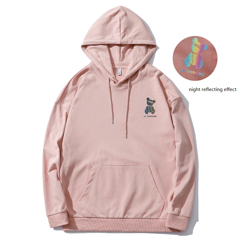 2021 nueva sudadera con capucha de moda con estampado reflectante de Little Bear