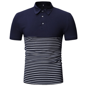 Polo de rayas de manga corta para hombre 100% algodón