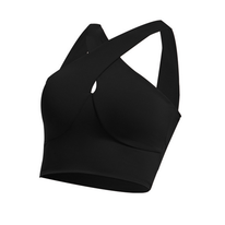 Soporte completo de mujeres Hollow Cross colgando cuello top bra