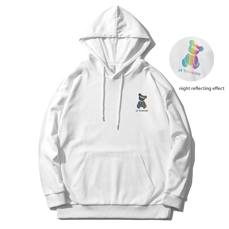 2021 nueva sudadera con capucha de moda con estampado reflectante de Little Bear