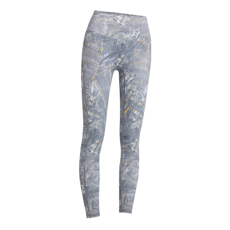 Pantalones de yoga de camuflaje para mujer con cintura alta y diseño de glúteos.