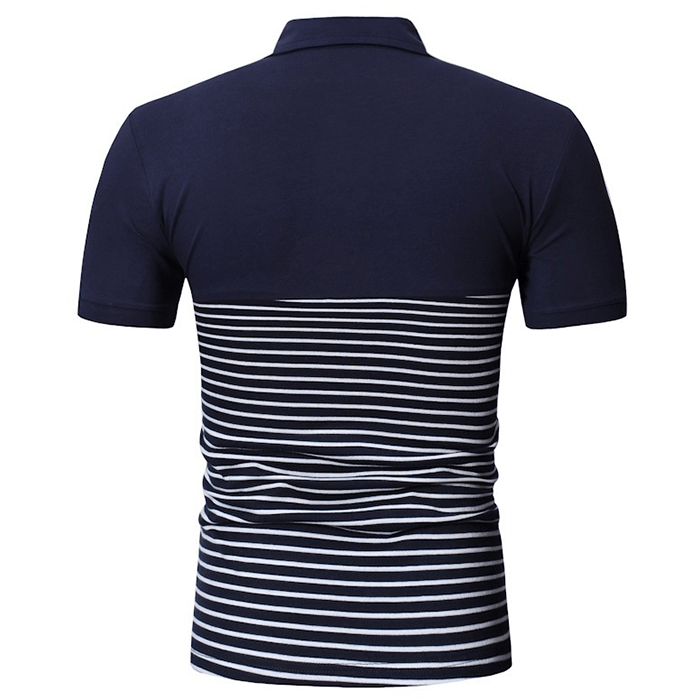 Polo de rayas de manga corta para hombre 100% algodón